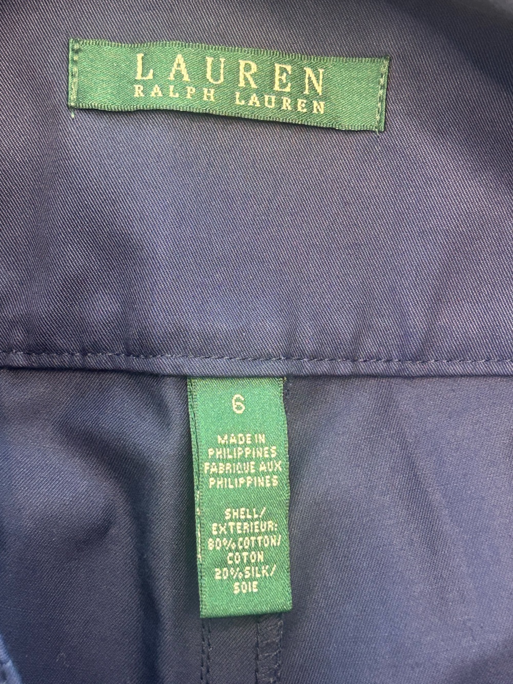 Ralph Lauren high waist Navy Sailor Pants Wide Leg Silk Cotton Blend Old Money 6 - Picture 7 of 10